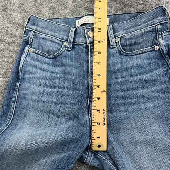 AYR Jeans Womens 26x28 Blue The Riser High Rise‎ Skinny Frayed Hem LA USA Made - Picture 12 of 16